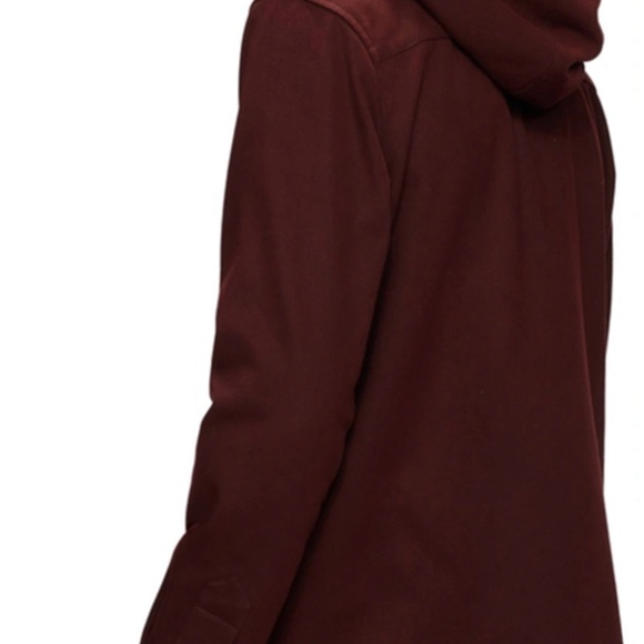 Ted Baker Men’s Hooded Overshirt Shacket in Burgundy - Picture 5 of 9